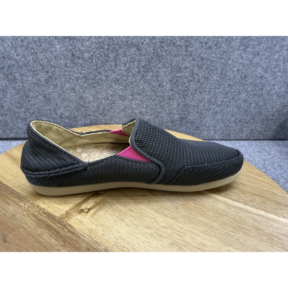 Olukai Waialua Mesh Gray‎ & Pink Casual Slip On Loafers Shoes Women's 5 - Picture 5 of 9